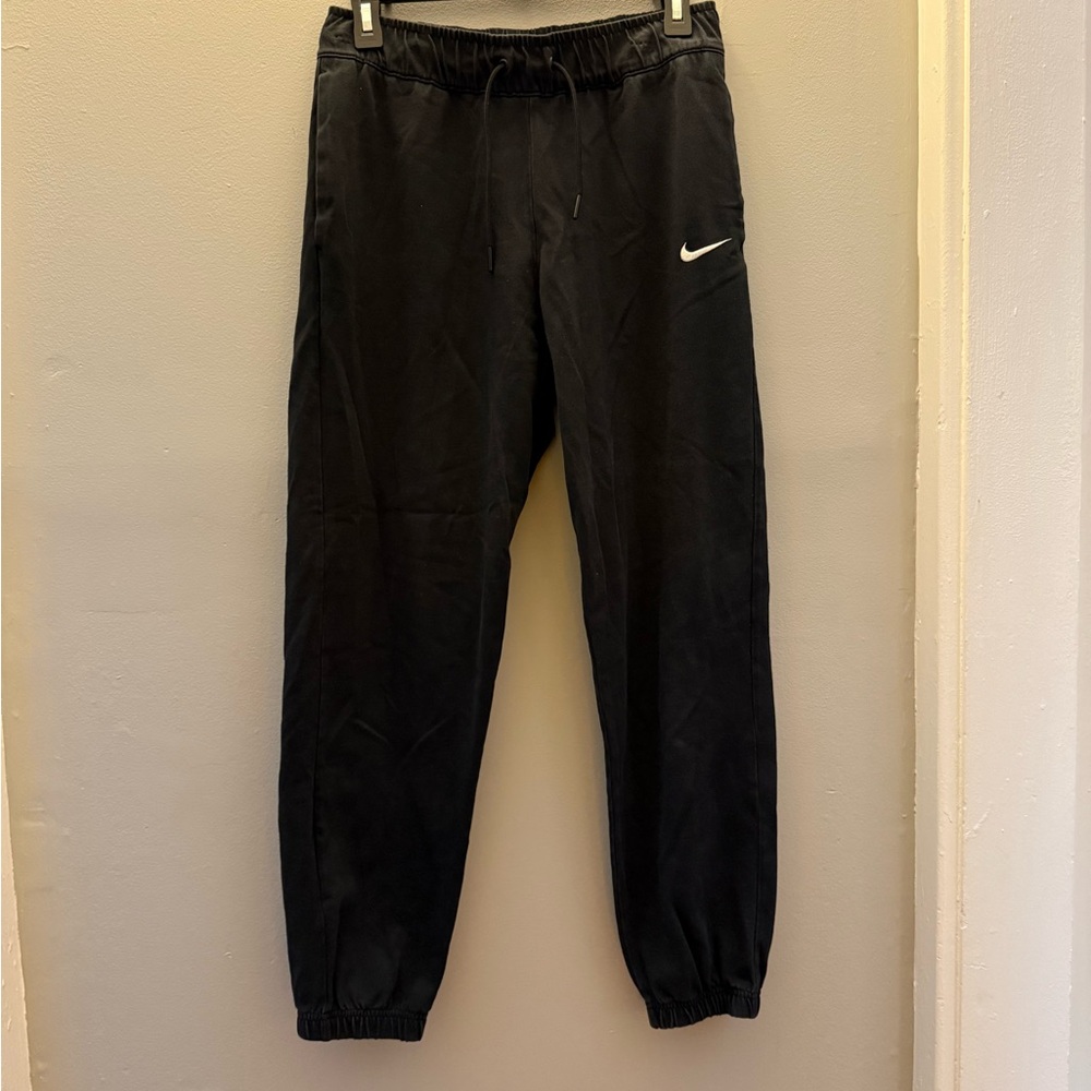 Nike Black Joggers with White Swoosh